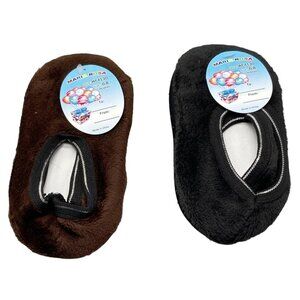 Maria Rosa youth slippers set of 2 size 6-8 non-skid bottoms 1 pair black READ